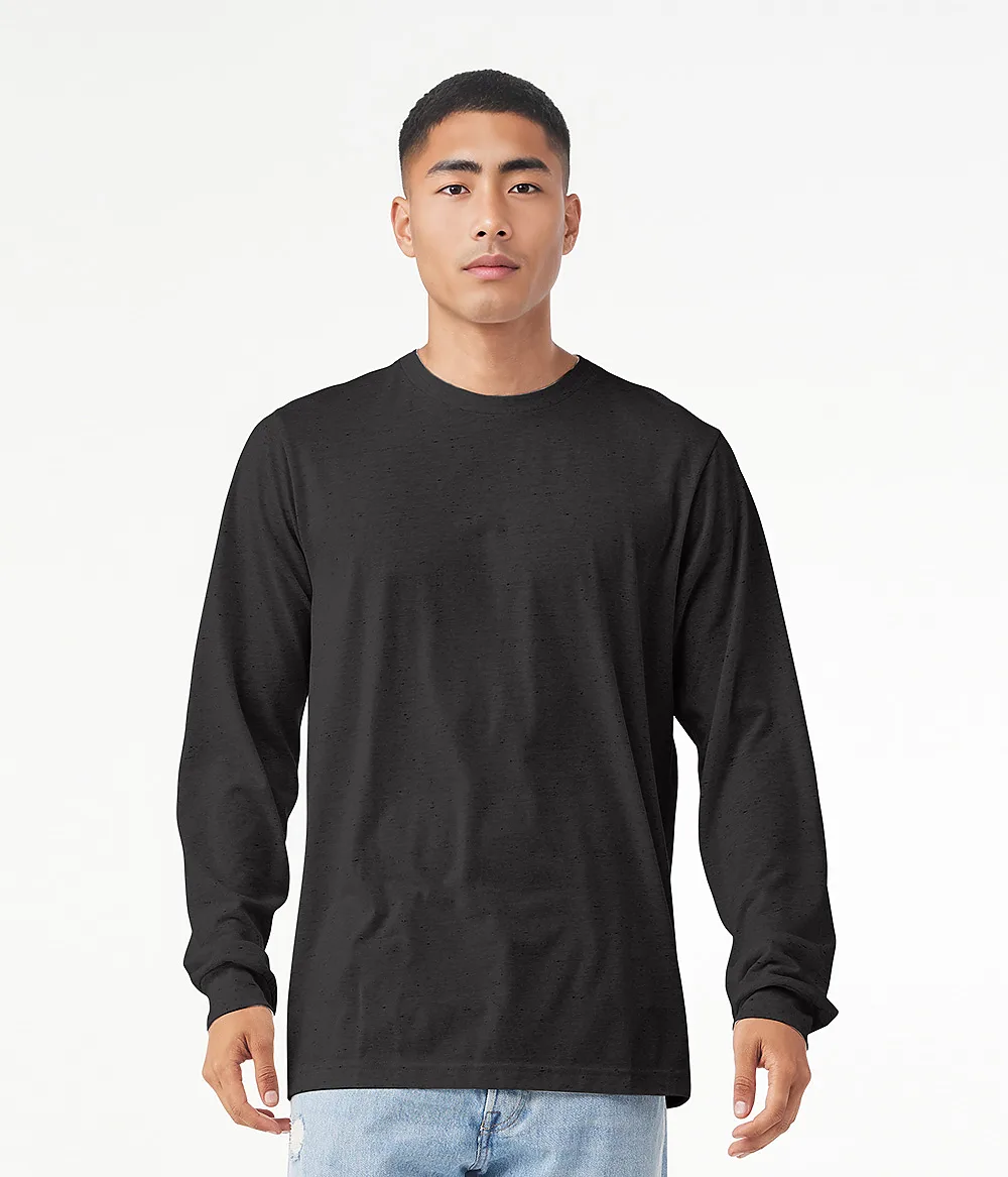 Unisex CVC Long Sleeve Tee in Dark Grey Heather
